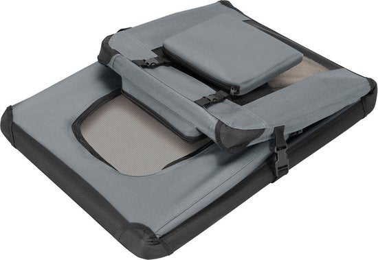 Boîte de transport pliante pour chien / Banc Lassie M - Gris - 42 x 60 x 44 cm