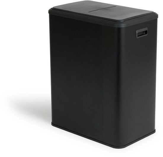 Umuzi Cleaning Double Waste Bin - 60L - Poubelle à pédale - Soft Close - 53x38x66 - Noir mat