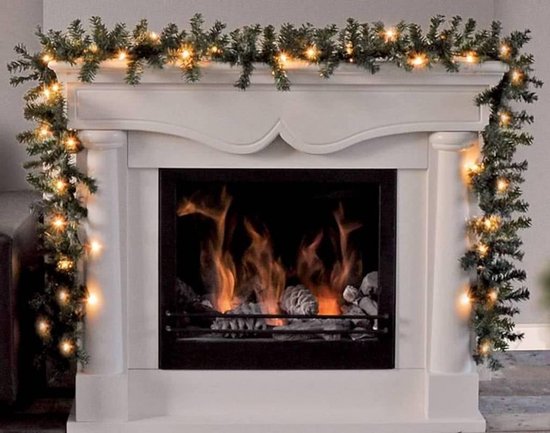 Guirlande - 35 LED - fonction minuterie - fonctionne sur piles - blanc chaud - 270 cm