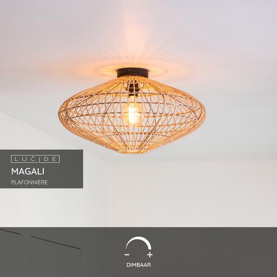 Lucide MAGALI - Plafonnier - Ø 56 cm - 1xE27 - Naturel