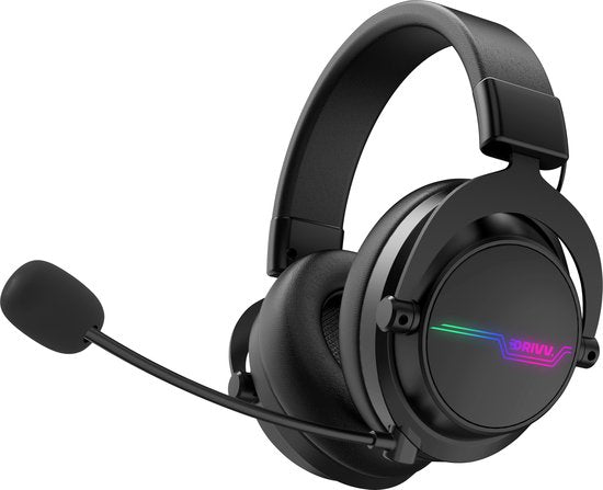 Drivv. PRO Casque de jeu sans fil avec microphone - Casque de jeu Bluetooth adapté à PS4, PS5, Xbox Series et PC - Sans fil 2.4GHz