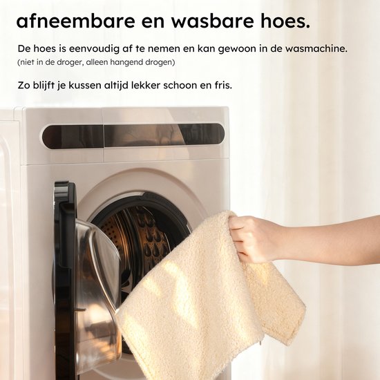 Coussin chauffant - 3 niveaux de chaleur - Coussin chauffant rechargeable - 10k mAh Powerbank - Sans fil - Coussin chauffant - 40 x 40 cm - Bouclé Off-white - Saaf Comfort