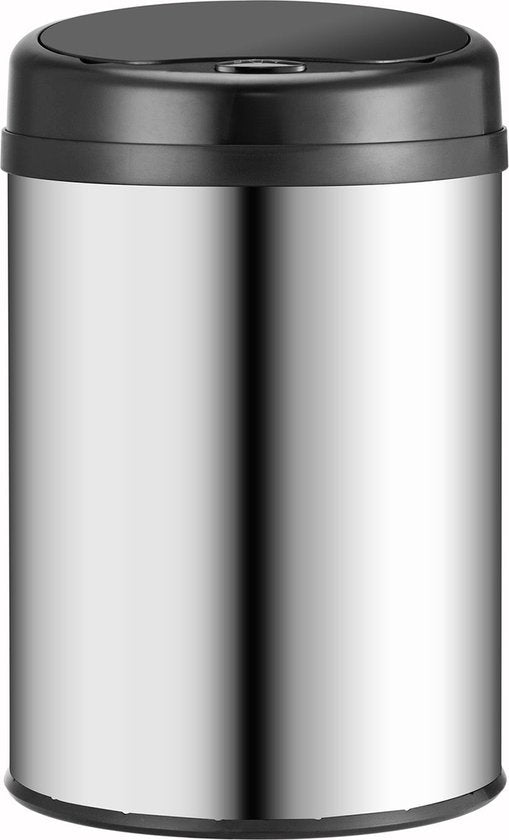 Poubelle automatique / Poubelle / Poubelle à détecteur - 30 litres - Argenté - Rond