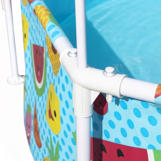 Bestway Steel Pro Kids' Pool - Parasol UV et pulvérisateur d'eau rafraîchissante - 244x51 cm
