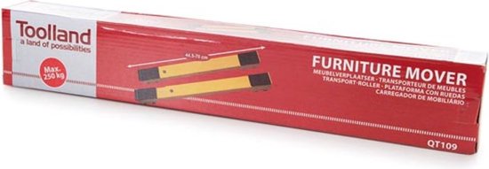 Toolland Rouleaux de meubles extensibles, 2 pièces, extensibles de 44,5 cm à 70 cm, capacité de charge 250 kg