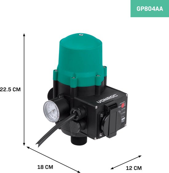 VONROC Pressostat / pressostat électronique - Plug & Play - Universel - Max. 1100W