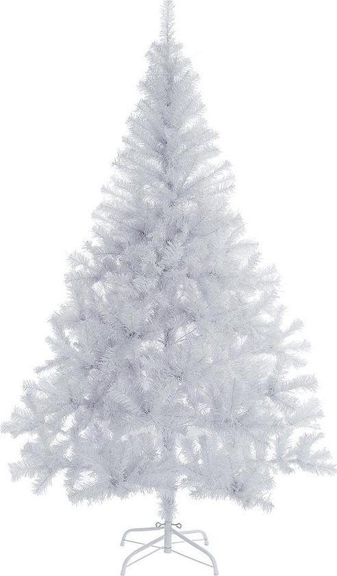 Sapin de Noël Casaria PVC - Base métal - 180 cm Blanc