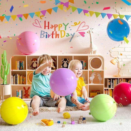 Partizzle 36x Ballons de baudruche en latex colorés - Grand ballon rebondissant - Ballon géant à partager - Grabbelton - Pour enfants et jeunes enfants - XL / 45 cm