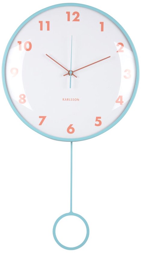 Horloge murale Karlsson Cheeky Dome - Soft Blue - 7.1x35.5x61.5cm - Horloge murale Scandinave