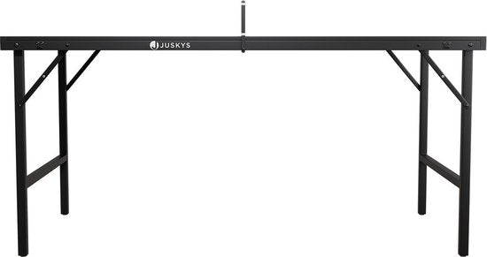 Juskys Mini Table de Tennis de Table Flexi - Noir/Argent - 152 x 71 x 71 cm - Accessoires inclus