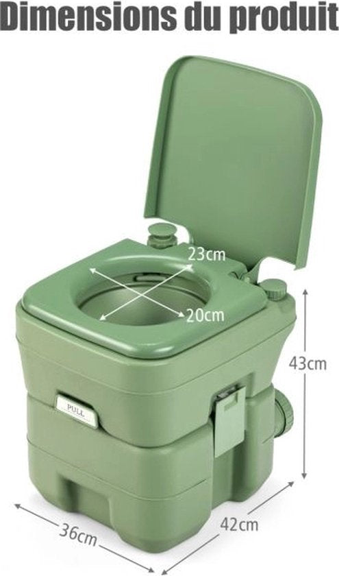 Laodikya Home Camping Toilet Travel Toilet Portable Portable Chemical Toilet 20L + 12L