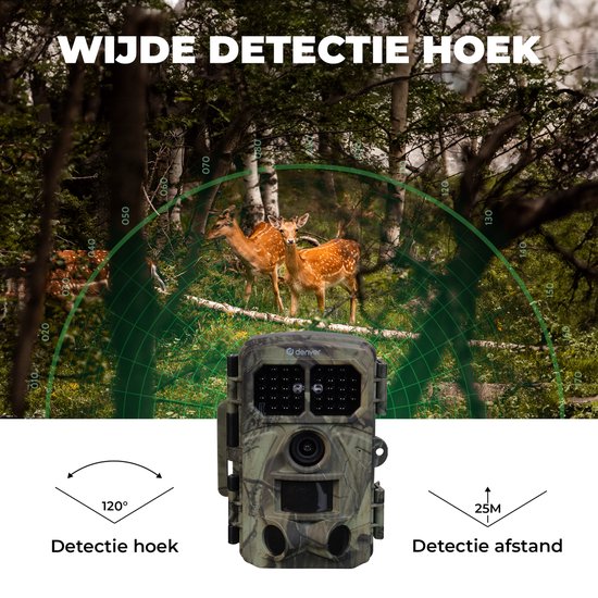 Caméra Denver avec vision nocturne et WiFi - 4K Ultra HD - 48MP - WiFi - TrailCam GO app - Ecran LCD - Etanche - WCT8026