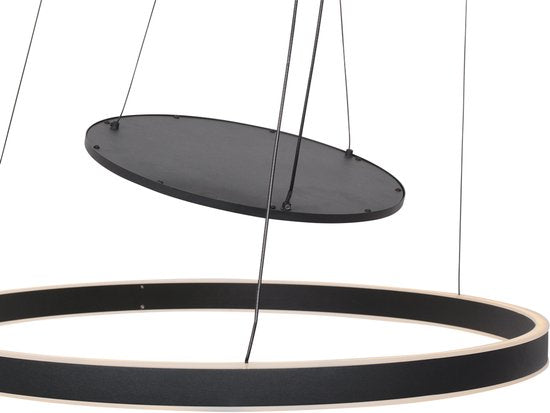 Steinhauer lampe suspendue Ringlux - noir - métal - 60 cm - module LED intégré - 3514ZW