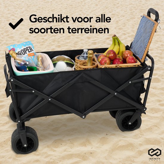 Infinity Goods Bolder Cart XL - pliable - capacité de charge de 180KG - roues pivotantes - 95 x 57 x 96 CM - réglable - noir