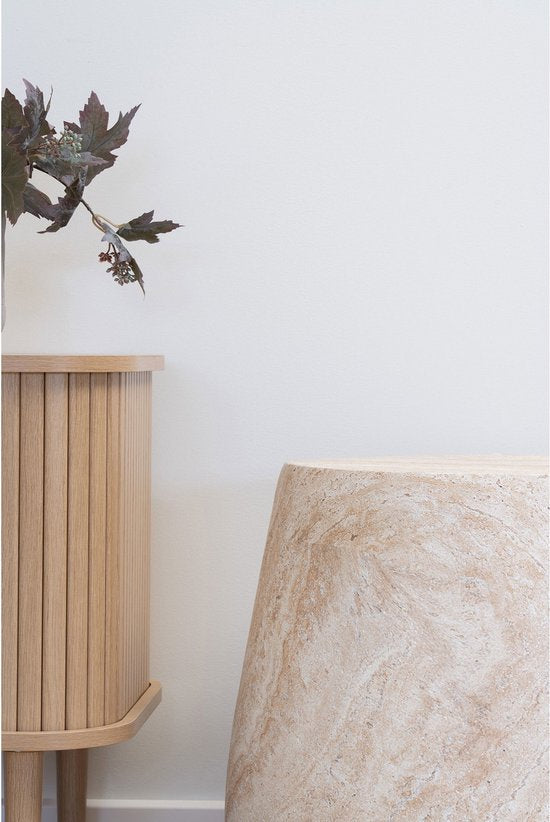 House Nordic - Table d'appoint Bonn - Design scandinave - Rond - Naturel - Ø47,5 cm - Compact - Durable - Fiberclay
