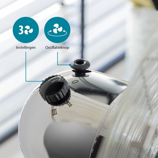 Ventilateur sur pied 40 cm - Boîtier métallique - 3 vitesses - Oscillation 85° - Tristar VE-5951