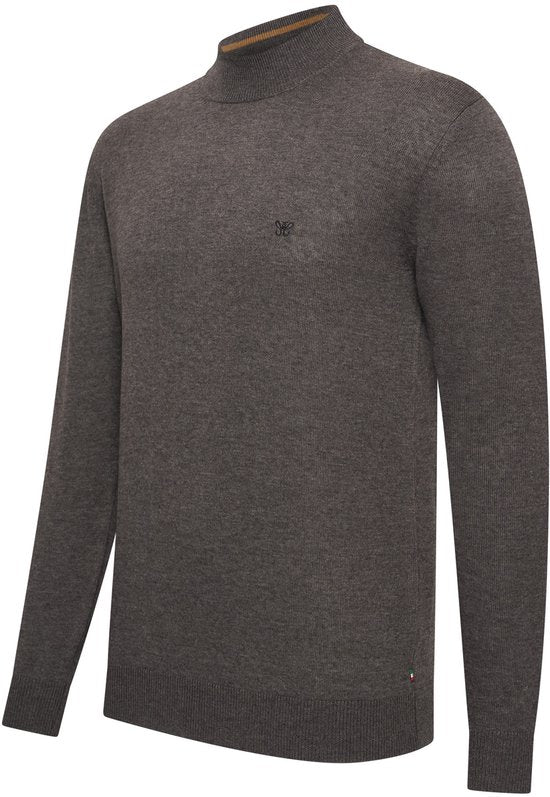 Cappuccino Italia - Pull Novara col roulé pour homme - Gris - Taille M