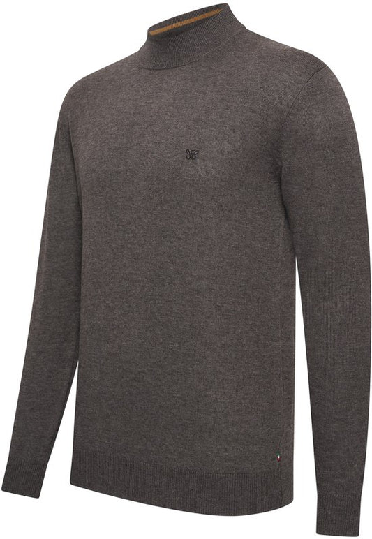 Cappuccino Italia - Pull Novara col roulé pour homme - Gris - Taille M