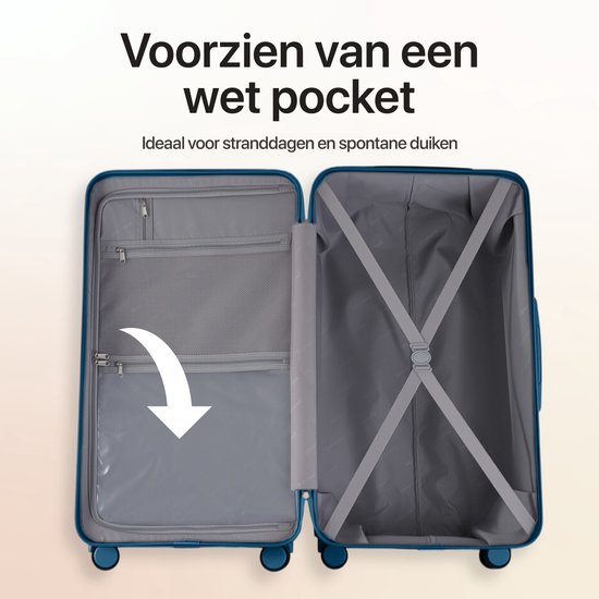 SKYCASES Valise de voyage à coffre - Classic Heritage - Valise extra-large - 110L - Serrure TSA - Trolley léger - 78x44x36 cm - Valise à roulettes à coffre - Roues pivotantes - Bleu foncé