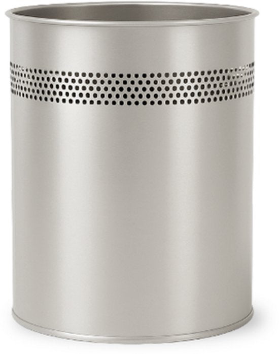 BRASQ Trashcan Metal Office/Home Use - Poubelle - Corbeille à papier - Rond - Poubelles - Argent 15 litres