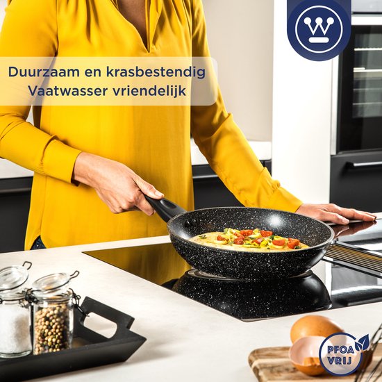 Westinghouse Poêle - Ø 24 cm - Induction - Sans PFOA - Marbre noir