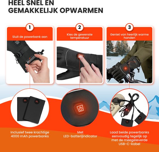 TTD® Heated Gloves XL - Gants chauffants rechargeables