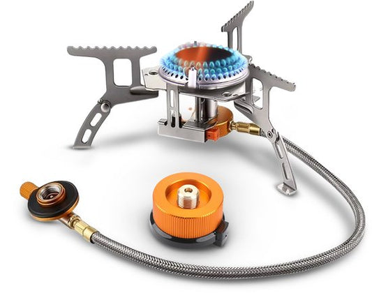 Brûleur à gaz Ever Trex - Réchaud de camping - Propane - Butane - 3500W - Au gaz - 1 puits - Urgence - Pack d'urgence - Camping gaz - Feu à gaz