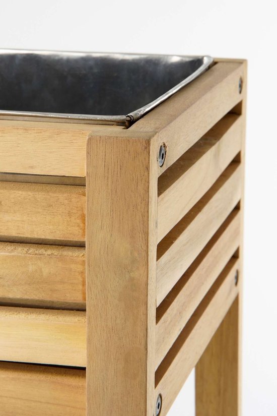 Mica Decorations Jardinière d'extérieur Glenwood Rectangle - L70 x L30 x H75 cm - Bois d'acacia - Brun