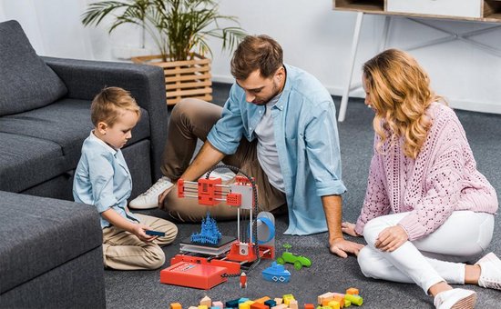 3D&Print Imprimante 3D pour débutants, enfants - Kit de construction - Pack de démarrage pour enfants - Orange