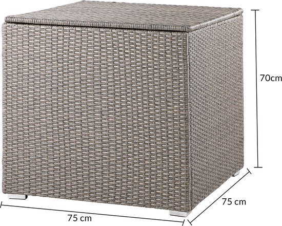 Casa Boîte à coussins - Boîte de jardinage - Boîte de rangement pour coussins - Crème - 75x75x70cm