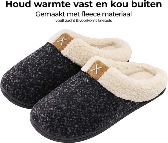 Chaussons Dames - Chaussons - Taille 38/39 - Noir - Antidérapant - Comfeet