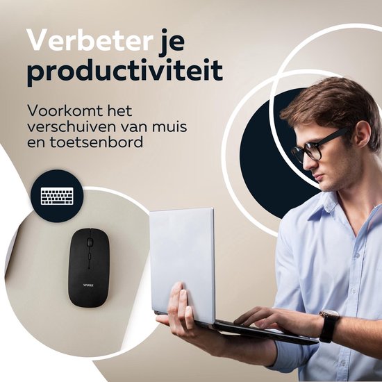 WURK Professional Desk Pad Leatherette - Organiseur de bureau - Inclut un clip pour câble - Beige - 120x60