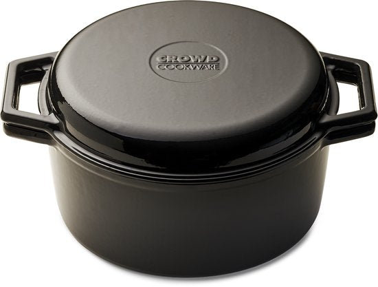 The Tasman Dutch Oven and Grill - Marmite - Fonte recyclée - avec couvercle grill - Ø29 cm - Noir