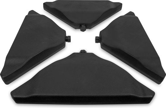 VONROC Premium Parasol Tiles - Triangulaire - Remplissable - pour un poids total de ±80 kg. - convient aux parasols flottants avec base transversale 50x50cm - jeu de 4 pièces