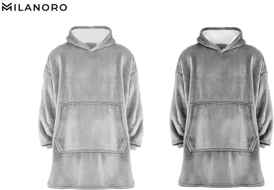 Milanoro - Couverture à capuche ultra-douce - Gris argenté