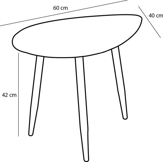 Table d'appoint Mica Decorations - Lot de 2 - L80 x L60 x H47 cm - Métal - Noir
