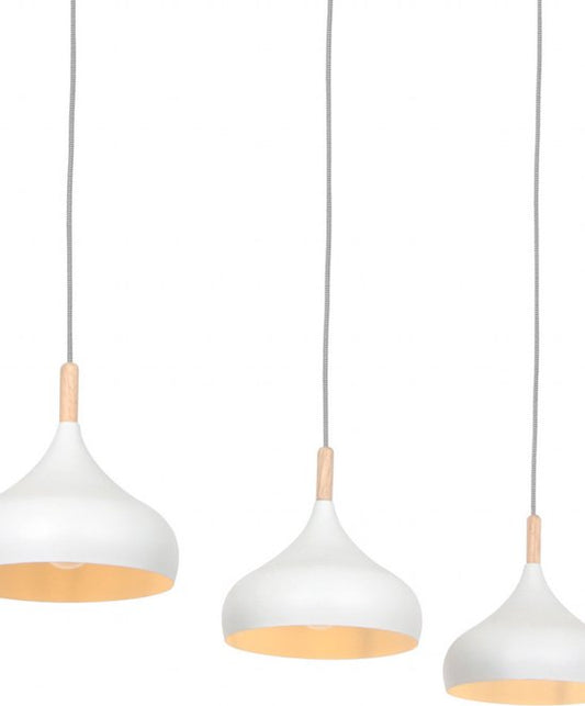 Mexlite - lampe suspendue - Bjorr - blanc - bois métal - grande lampe de table de salle à manger - E27 - 3099W