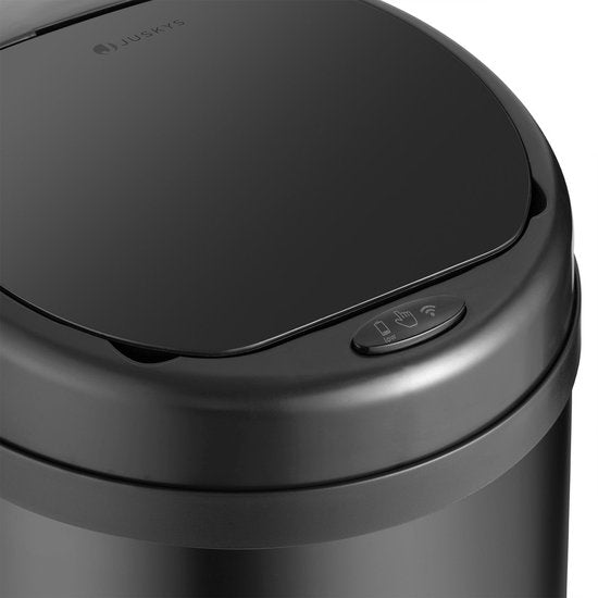 Poubelle automatique / Poubelle à déchets / Poubelle à détecteur - 50 litres - Noir - Rond