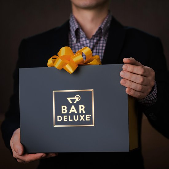 BarDeluxe® Whiskey Set - 4 verres en cristal faits main 325 ml - Coffret de luxe avec moule à glaçons et boîte de rangement - Idéal comme cadeau Whisky