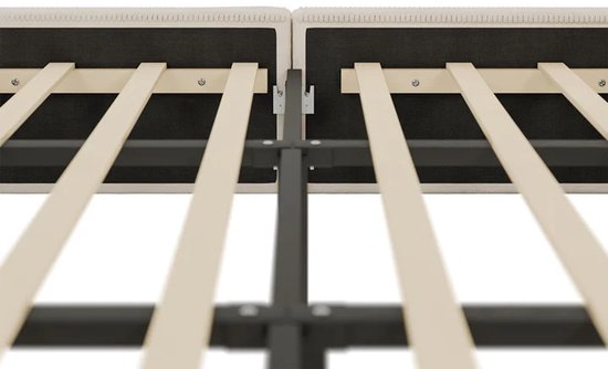 Lit rembourré Salerno - velours côtelé - 180x200cm - Beige