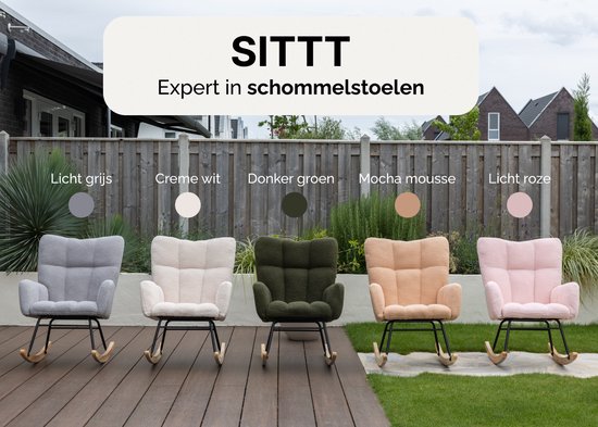 SITTT Fauteuil à bascule - Fauteuil de relaxation pour la chambre de bébé - Fauteuil - Chaise d'allaitement - Rose clair