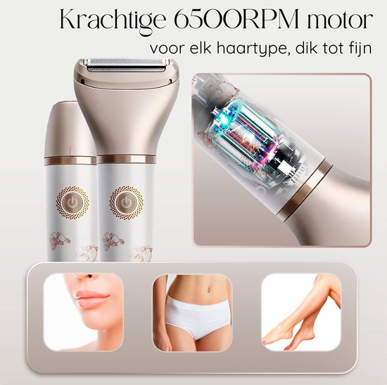 Sansbeauté® Rasoir féminin 2-en-1 - électrique - visage, aisselles et jambes - rechargeable par USB