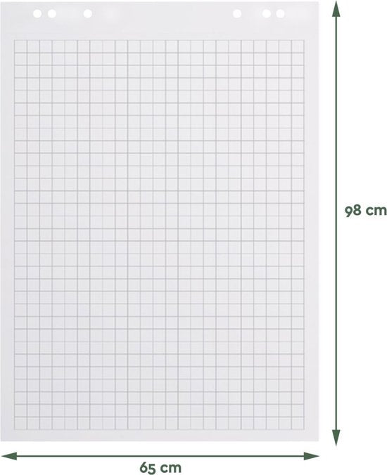 BRASQ Papier pour tableaux de conférence - 65x98cm - vierge/rugueux - 80g - feuilles pour tableaux de conférence - 50 feuilles - Feuilles vierges