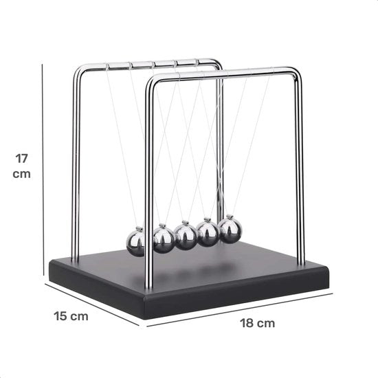 Newton cradle XL - Pendule de Newton de haute qualité - Balles - Bureau - Décoration - Physique - Accessoires - Bureau