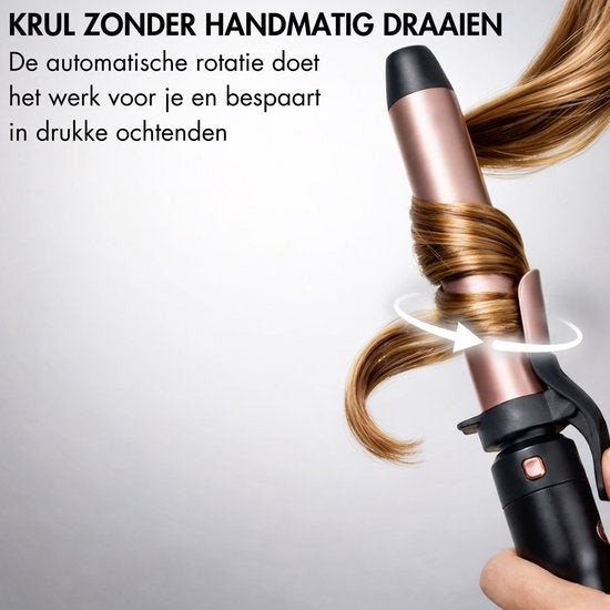 Sansbeauté® 3 en 1 Fer à boucler automatique avec pince - Fer à boucler en céramique - 25mm à 38mm - Beach Waves - Wavy Hair - Curlers 33 38 mm 25 mm - Blowout Brush - Hair Styler - Hair Curler - Crimper fin et épais - Fer à boucler cheveux courts