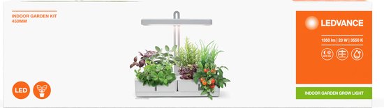 LEDVANCE Luminaire : pour toutes les surfaces, Indoor Garden KIT 45- WT / 2- W, 22-...24- V, angle de rayonnement : 11-, Neutral White, 355- K, matériau du corps : plastique/acier inoxydable, IP2-