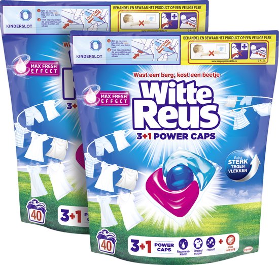 White Giant Power Caps Laundry Capsules - Capsules de détergent - Advantage pack - 2x40 lavages