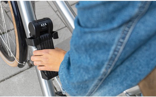 Cadenas pliant AXA Fold Ultra 90 ART 2 - Cadenas pour vélo de qualité - Cadenas premium pour vélos électriques, Fatbike et Bakfiets - Cadenas pliant avec support et services de clé - 90 cm