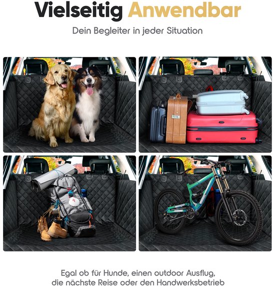 Tapis de protection de coffre de voiture pour chien avec protection latérale et protection de coffre, couverture pour chien, coffre de voiture, imperméable et résistant aux rayures, tapis de protection de coffre universel pour chiens