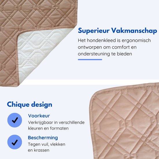 Hilvard - Couverture pour chien - Couverture pour chat - Protège banc - Couverture pour chien siège arrière de voiture - Convient pour canapé, voiture et lit - Sable - 76 x 127cm - Tapis pour chien - Tapis pour chien